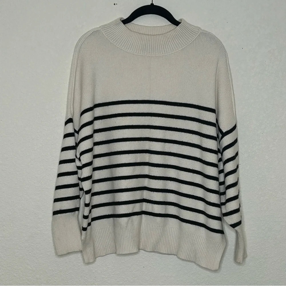ZESICA Long Sleeve Crew Neck Side Slit Oversized Ribbed‎ Knit Pullover Sweater M